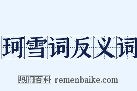 珂雪词反义词是什么意思的图片